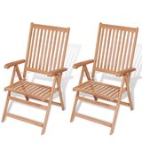 Maison Chic Vrtni stoli - Stol za vrt s prilagodljivim naslonjalom 2 kosa tikovina JS2000, (21877158) | Shoptok.si