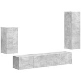  Komplet TV omaric 3 pcs Betonsko siva Konstruiran les - - Siva - 51.13 - 30 x 31 x 100 cm - 2025-vidaXL-Uvoz_2 | Shoptok.si