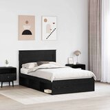 Konstrukcija postelje Črna 120 x 200 cm Masivno borovo les, (5000104134) | Shoptok.si
