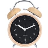 Karlsson crni budilnik u drvenom dekoru karlssonl classic bell, ⌀ 10 cm | shoptok.hr