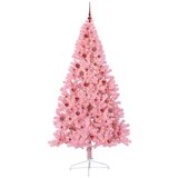 vidaXL Umjetna preddekorirana božićna jelka Roza 210 cm PVC | Shoptok.si