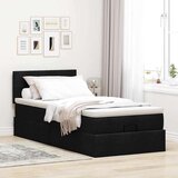 vidaXL Otomanska postelja z vzmetnico črn 90x200 cm blago | Shoptok.si