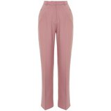 Trendyol Limited Edition Light Pink Straight Cut Pleated Woven Trousers Cene