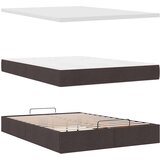  Otomanska postelja z vzmetnico & LEDs rjav 140x190 cm blago, (22011818) | Shoptok.si