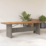  Vrtni stol s pločom od drva bagrema sivi 240x90x75cm poliratana | shoptok.hr