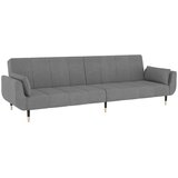  kavč dvosed z ležiščem z blazinami, žamet, svetlo siva, 220x84,5x69 cm | Shoptok.si