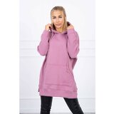 Kesi insulated sweatshirt with slits on the sides dark pink Cene