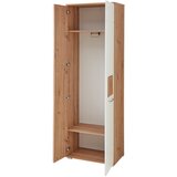 CARRYHOME garderobna omara bela, visoki sijaj, hrast artisan | Shoptok.si