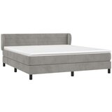  Box spring postelja z vzmetnico svetlo siva 180x200 cm žamet, (20884098) | Shoptok.si