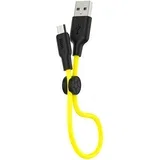 Kabel Hoco micro USB - črno rumen, 25cm