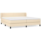  Krevet s oprugama i madracem krem 200 x 200 cm od tkanine | shoptok.hr