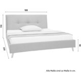 Bessagi Home Oblazinjena Postelja Camilla, Siva, 180x200 | Shoptok.si