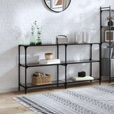 vidaXL Konzolni stol s crnom staklenom površinom 158,5x30x81cm čelični Cijene