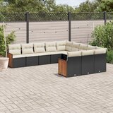  11-dijelni set vrtnih sofa od poliratana s jastucima crni | shoptok.hr