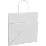  Papirnate vrećice 50 kom s ručkama bijele 26x17x25 cm | shoptok.hr
