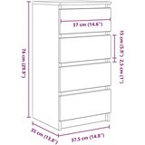 vidaXL Komoda bijela 37,5x35x76 cm od konstruiranog drva | shoptok.hr
