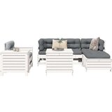  7-dijelni set vrtnih sofa bijeli od masivne borovine Cijene