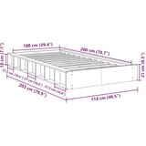 vidaXL posteljni okvir brez vzmetnice 100x200 cm masivni les hrast | Shoptok.si