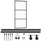  Klizna vrata od stakla ESG i aluminija 90 x 205 cm crna | shoptok.hr