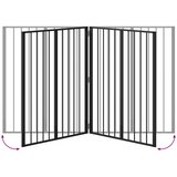  Vrata za pse 4 pcs Crna 80 x 100 cm Cinkani čelik | Shoptok.si