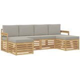  Set vanjskih sofa 5 pcs Bijela i svijetlosiva | Shoptok.si