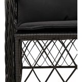  5-dijelni vrtni blagovaonski set s jastucima od poliratana crni Crna 150 cm table length | shoptok.hr