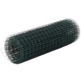 vidaXL Žična mreža za ograjo jeklo s PVC oblogo 25x0,5 m zelena Cene