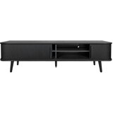 Woodman Črna TV omarica v hrastovem dekorju 178x50x40 cm Rove – | Shoptok.si