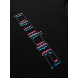 Ombre Men's cotton t-shirt with contrasting two-tone print - black | Shoptok.si