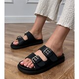 Gemre Black flip-flops with buckles on straps Klinet | Shoptok.si