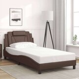  Okvir kreveta s LED svjetlima smeđi 100 x 200 cm umjetna koža | shoptok.hr
