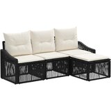 vidaXL Vrtna sedežna garnitura 4 pcs Črna poli ratan, (5000271158) | Shoptok.si