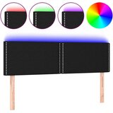 vidaXL LED posteljno vzglavje črno 144x5x78/88 cm blago, (20737301) Cene