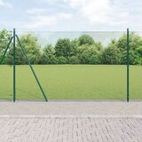 vidaXL varjena žičnata ograja z 13 stebri z vdolbino Zelena 1.5x25 m Jeklo | Shoptok.si