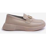 S. BARSKI Women's Leather Platform Moccasins Beige S.Barski LR490 | ePonuda.com