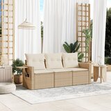 Maison Chic Seti vrtnega pohištva - Vrtna garnitura - Vrtni pohištvo set 3-delna z blazinami bež poli ratan, (21810164) | Shoptok.si