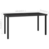  Vrtni blagovaonski stol crni 140 x 70 x 73 cm od poliratana | shoptok.hr