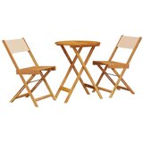 vidaXL 3-dijelni bistro set od tkanine i masivnog drva krem bež | shoptok.hr