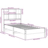 vidaXL Knjižna postelja brez ležišča bela 90x190cm trdna borovina | Shoptok.si