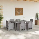  Vrtni set za objed 7 kom. Svijetlo siva Polt ratan | shoptok.hr