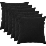  Presvlaka za jastuk 6 pcs HEERLEN Crna 55 x 55 cm Boucl&amp;eacute; Slike