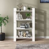 vidaXL Ormarić za knjige / pregrada bijeli 80x35x125 cm od borovine | shoptok.hr