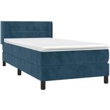Box spring krevet s madracem tamnoplavi 80 x 200 cm baršunasti | shoptok.hr