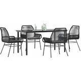vidaXL 5-dijelni vrtni blagovaonski set s jastucima od crnog | shoptok.hr