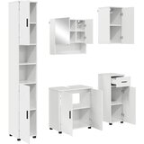 Set namještaja za kupaonicu s ladicama 5 pcs Visoki sjaj bijela | shoptok.hr