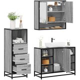  3-dijelni set kupaonskog namještaja siva boja hrasta drveni | shoptok.hr