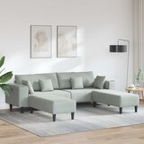 SOFA 3 pcs Svijetlo siva 250 x 188 x 76 cm Baršun | shoptok.hr