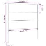  Uzglavlje crno 96 x 4 x 100 cm od masivne borovine | shoptok.hr