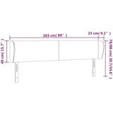 vidaXL Uzglavlje s ušima crni 203x23x78/88 cm od tkanine | shoptok.hr