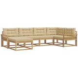 vidaXL Zunanja garnitura za sedenje 5 pcs Bela in bež Poliester, (5000280583) | Shoptok.si